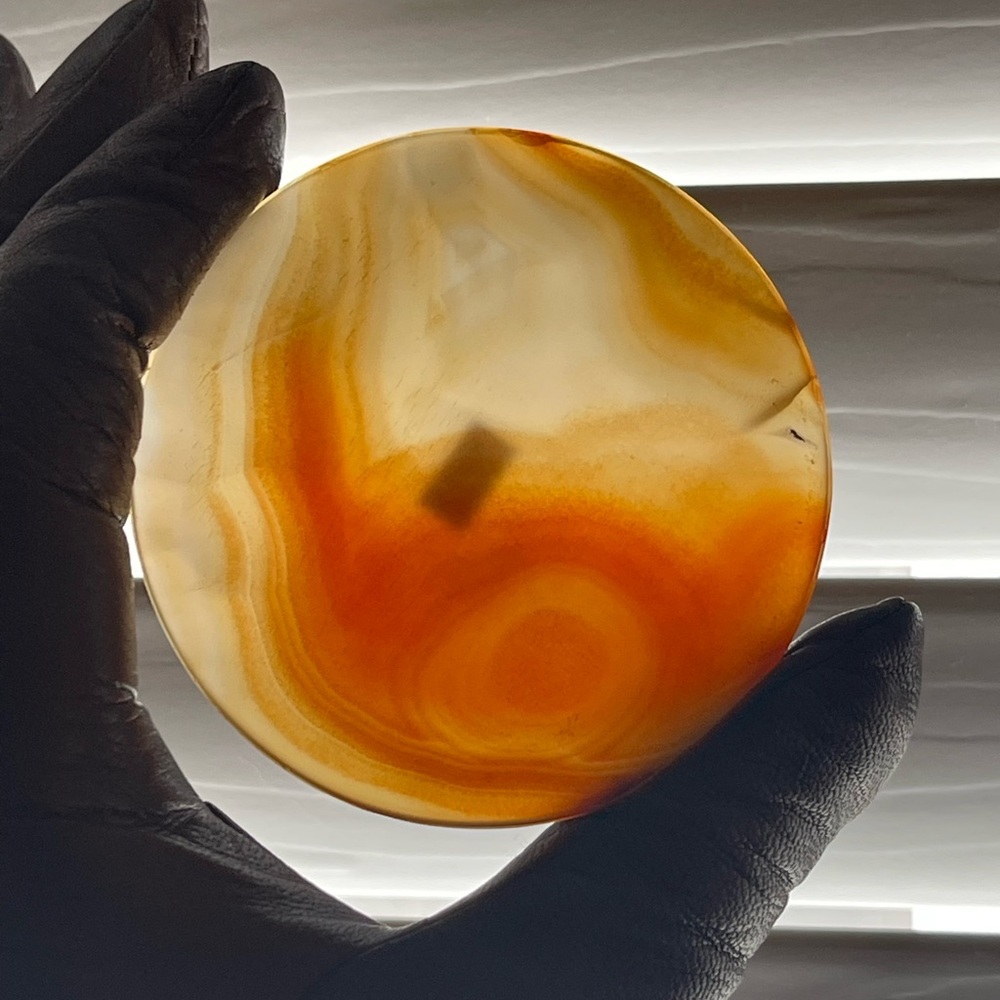 Agate Art Piece - Carnelian Hand carved coaster/display piece